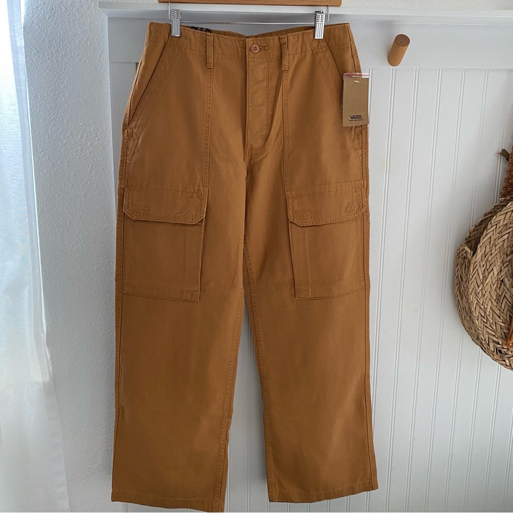 VANS Women’s Size 29 Arroyo Wide Leg Brown Tan Cargo Pants $65